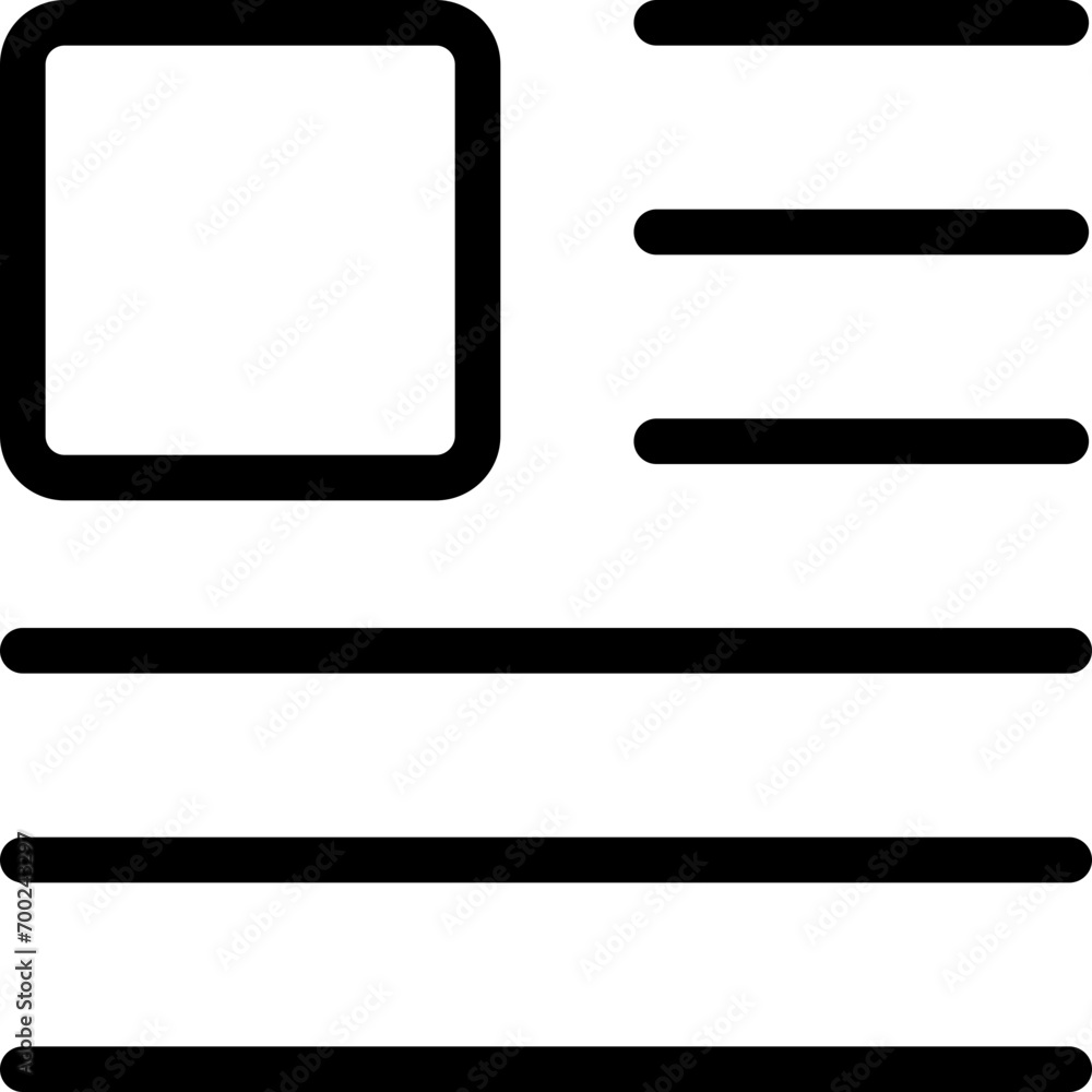 Poster article image icon in outline. simple newspaper layout vector illustration — pixel-perfect icon.