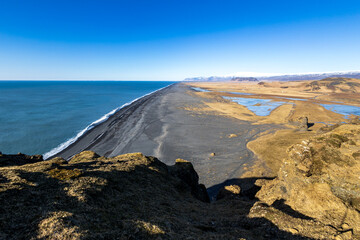 Beautiful and cold day in Dyrholaey peninsula in Iceland