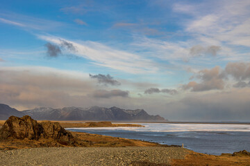 The Vestrahorn, the sea and the ice