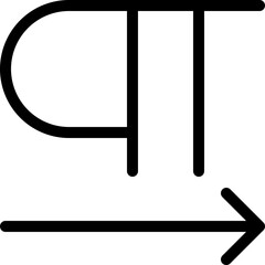 Indent icon in outline style. Simple paragraph vector illustration — pixel-perfect icon.