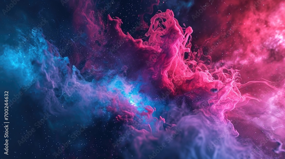 Poster abstract space background with nebula and stars