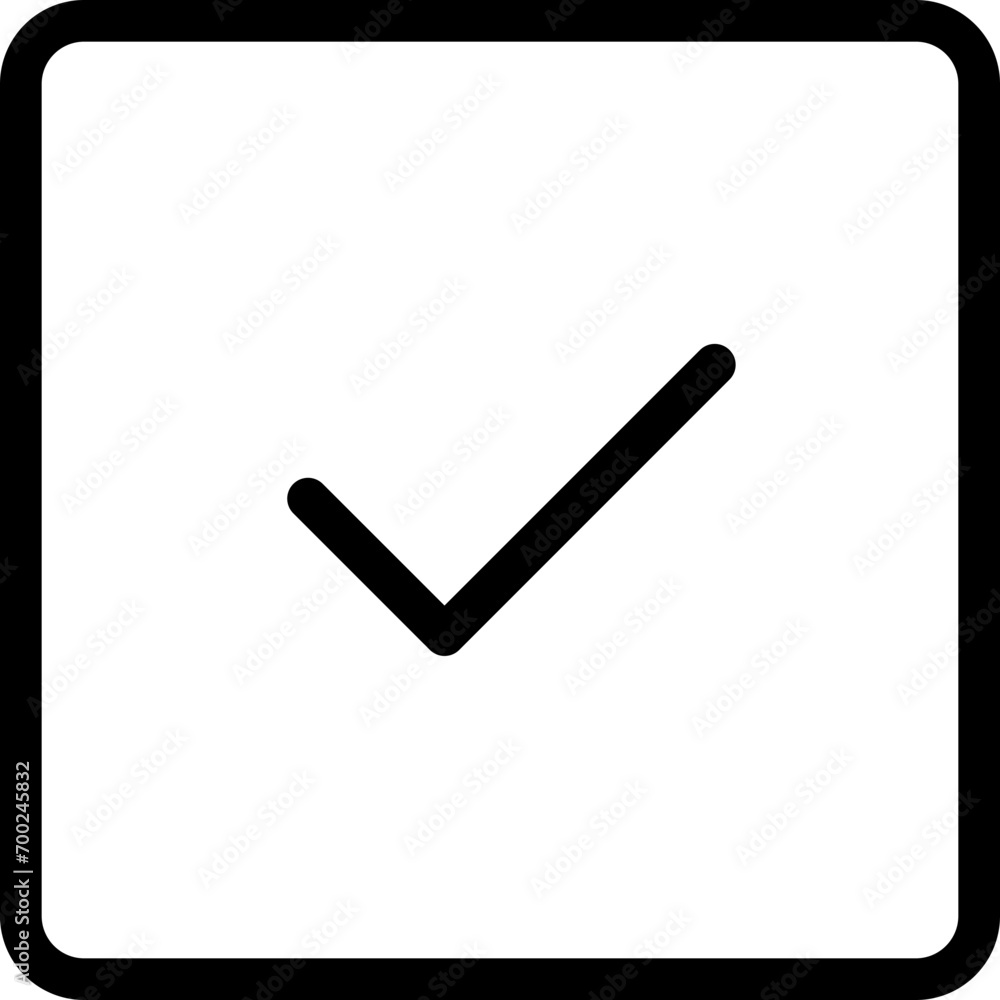 Poster checkmark icon in outline style. simple tick symbol vector illustration — pixel-perfect icon.