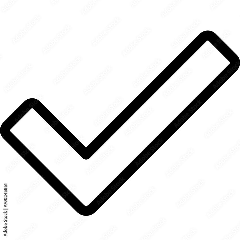 Poster checkmark icon in outline style. simple tick symbol vector illustration — pixel-perfect icon.