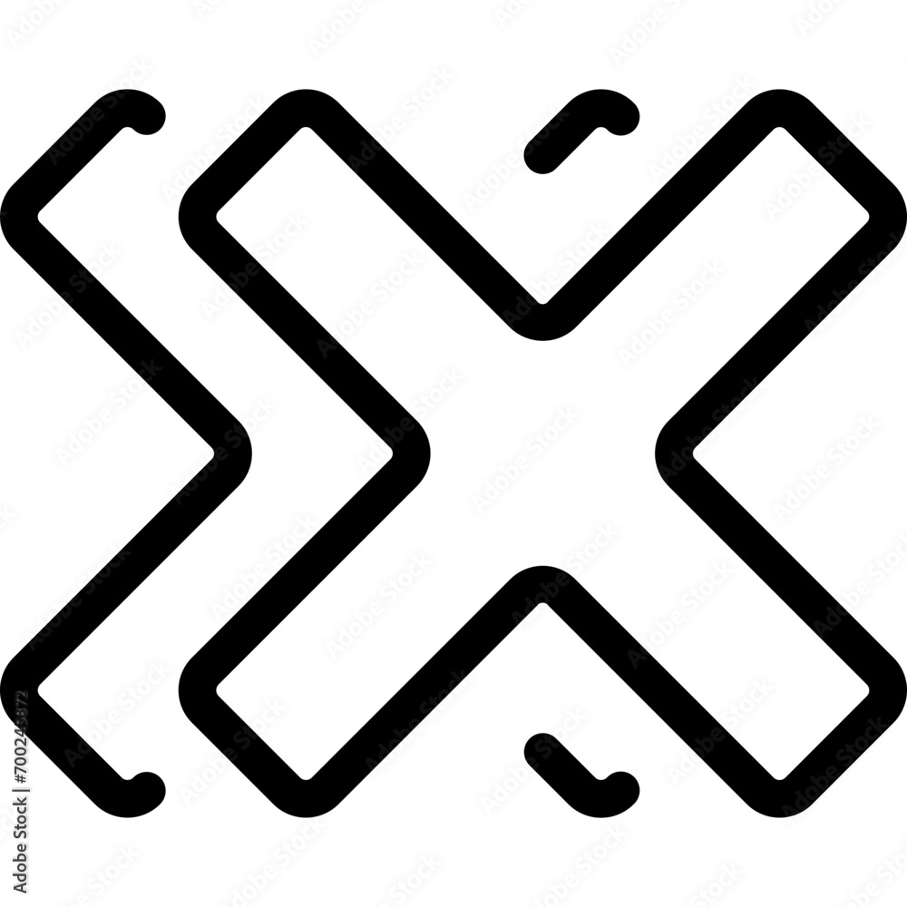 Poster x icon in outline style. simple delete symbol vector illustration — pixel-perfect icon.