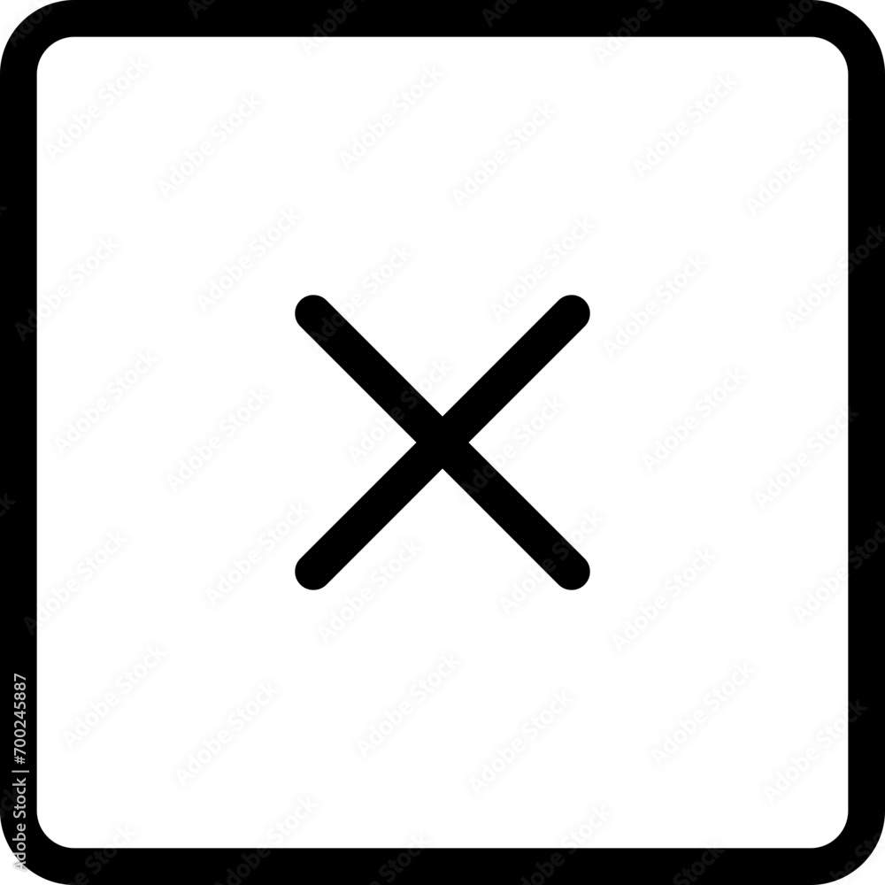 Poster x icon in outline style. simple delete symbol vector illustration — pixel-perfect icon.