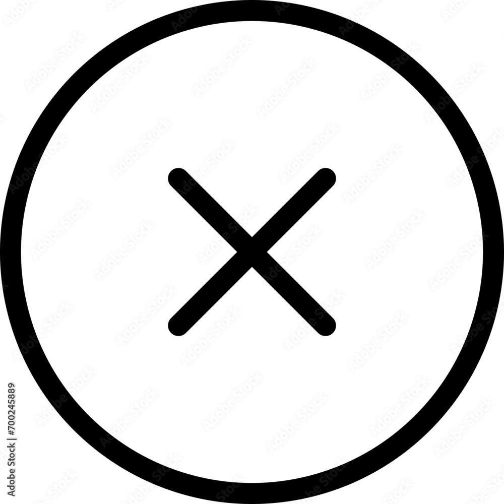 Poster x icon in outline style. simple delete symbol vector illustration — pixel-perfect icon.