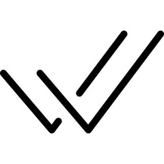 Double checkmark icon in outline style. Simple seen symbol vector illustration — pixel-perfect icon.