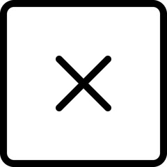 X icon in outline style. Simple delete symbol vector illustration — pixel-perfect icon.