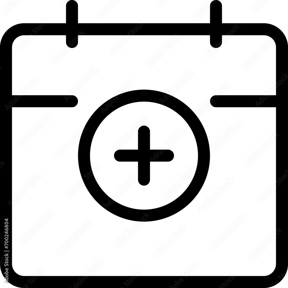 Aufkleber calendar plus icon in outline style. simple add schedule vector illustration — pixel-perfect icon.
