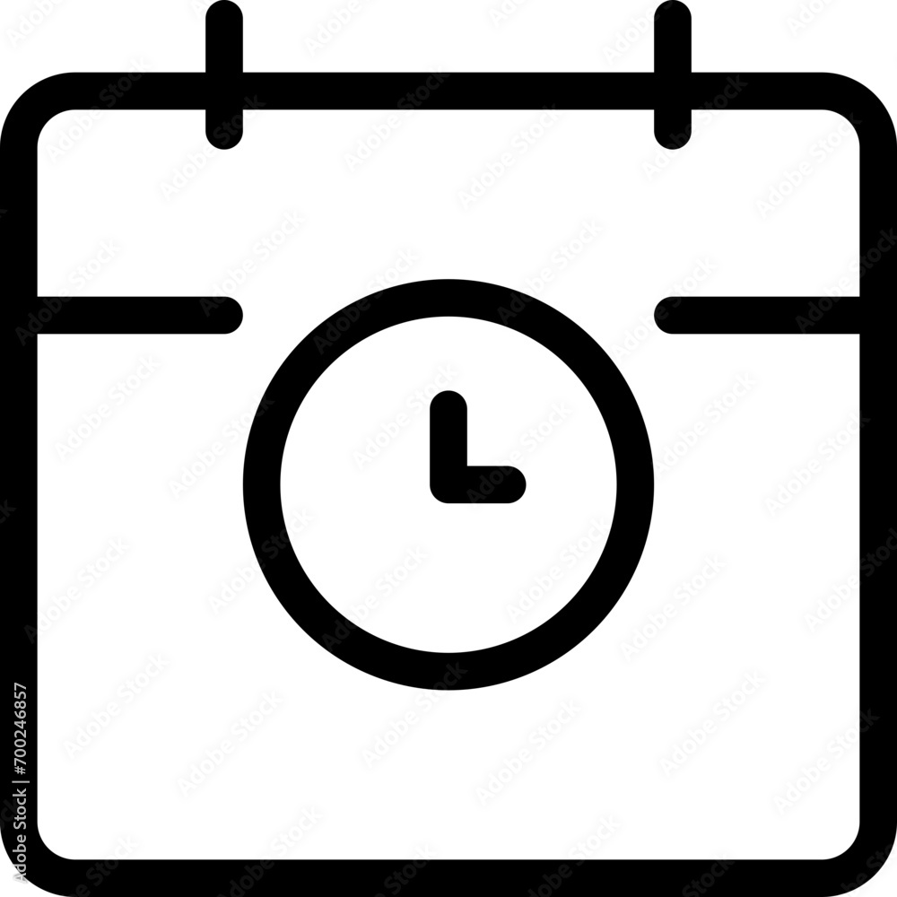 Poster calendar clock icon in outline style. simple schedule vector illustration — pixel-perfect icon.