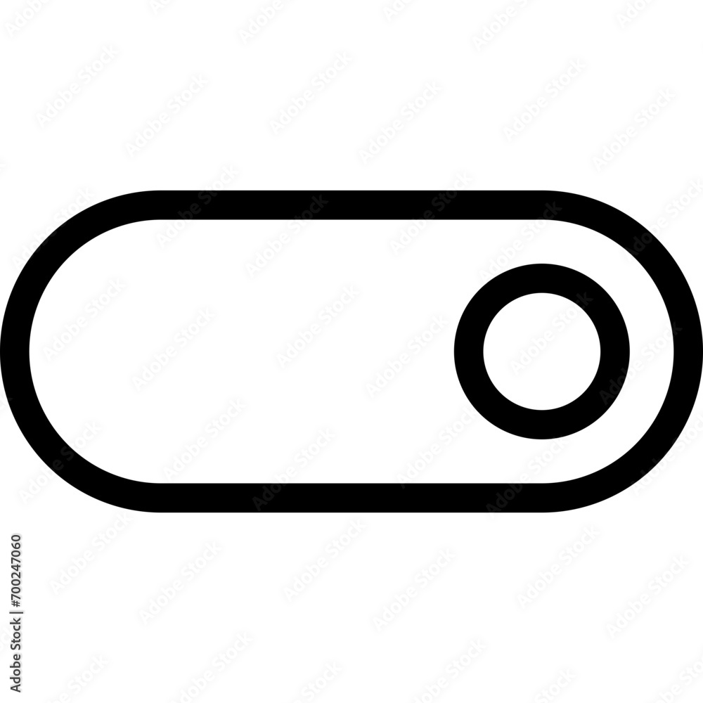 Aufkleber switch on icon in outline style. simple toggle vector illustration — pixel-perfect icon.
