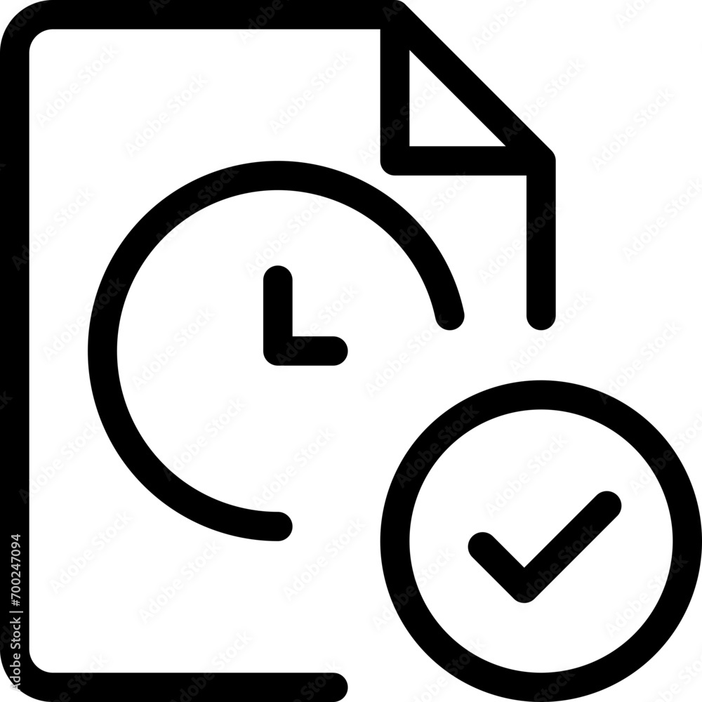 Poster file checkmark icon in outline style. simple document vector illustration — pixel-perfect icon.