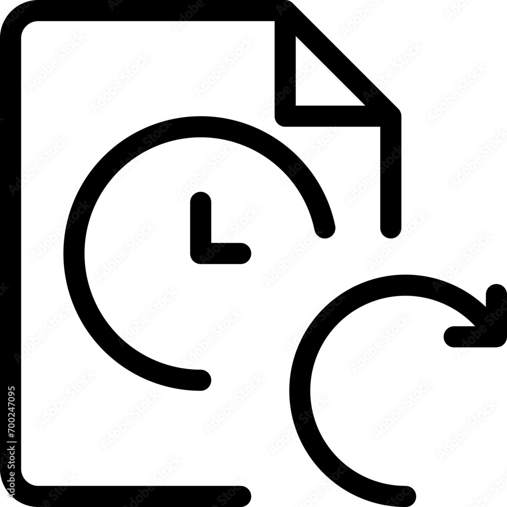 Poster file reload icon in outline style. simple document vector illustration — pixel-perfect icon.