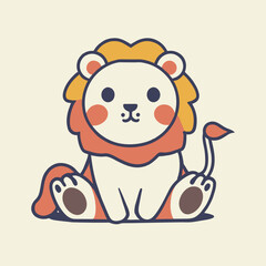 cute lion character vector