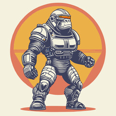 illustration of a gorilla cyborg 