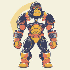 illustration of a gorilla cyborg 