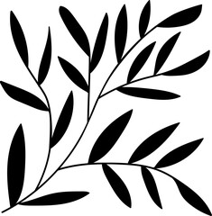 Plant silhouette. Natural ornament. vector illustration.