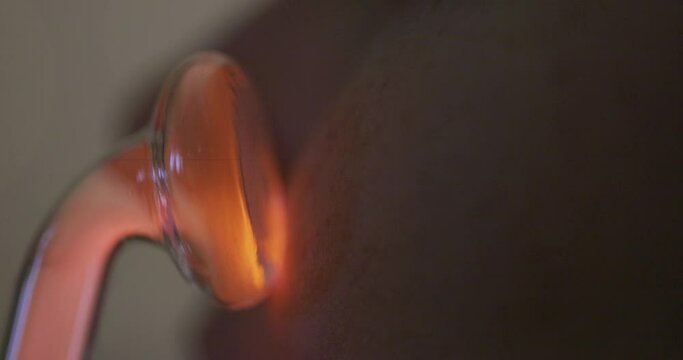 Skin Care. Woman receives a Procedure using the Darsonval device at home. Close-up of the Skin. Concept of professional Cosmetology