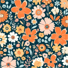 Fotobehang seamless floral pattern © dejanira