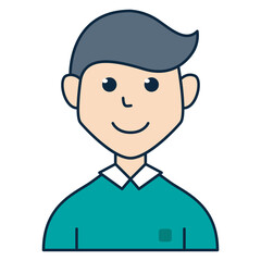Man wearing green formal shirt, people avatar icon. Suitable for member profile pictures, team custom avatars, and more.