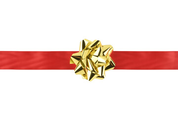 Lazo amarillo y cinta roja para envoltorios de regalos