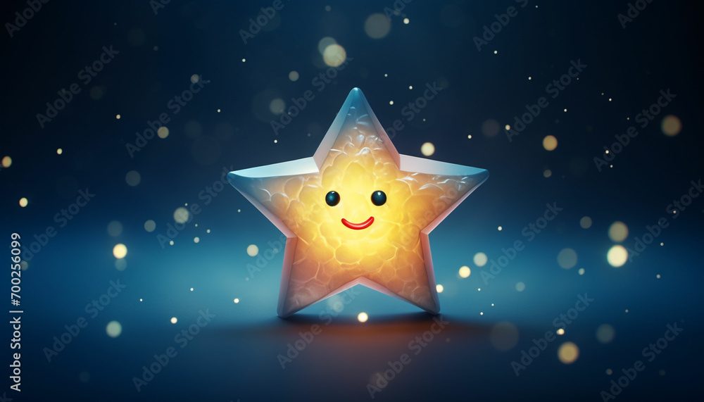 Poster create a simple, sparkling star with animated glimmers to represent a twinkling effect