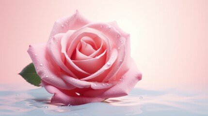 Pink rose background with copy space.