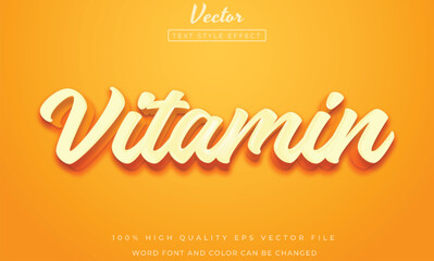 Fototapeta premium Vitamin 3d editable text effect