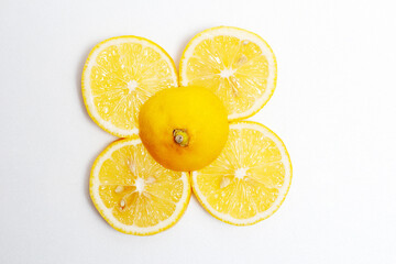Lemon on a white background, citrus