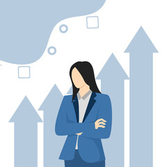 Profit achievement concept. Victory Celebration Website Landing Page. Successful Businessman, Web Page Banner with successful businessman. Flat Vector Illustration on white background.