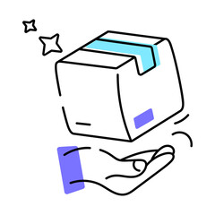 Get this doodle icon of package delivery 