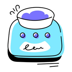 Easy to edit doodle icon of weight machine 