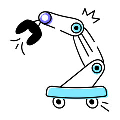 Here’s a doodle icon depicting lifting excavator 