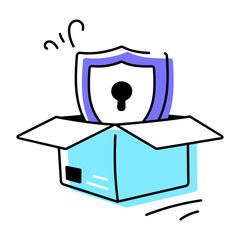 Get this doodle icon of package delivery 