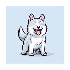Cute siberian husky dog smiling. Vector illustration