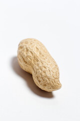 Peanuts on white background, peanuts for peanut butter and healthy eating