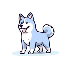 Obraz premium Cute siberian husky dog smiling. Vector illustration