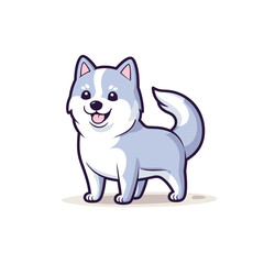Obraz premium Cute siberian husky dog smiling. Vector illustration