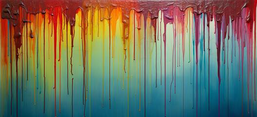 abstract painting of dripping paint on a wall