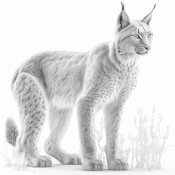 Eurasian lynx outline image AI Generative Art