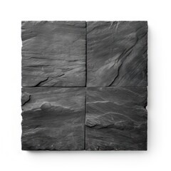 Top view of Slate block isolated on white