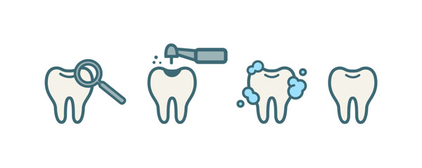 Dental web icon set. Simple vector illustration.