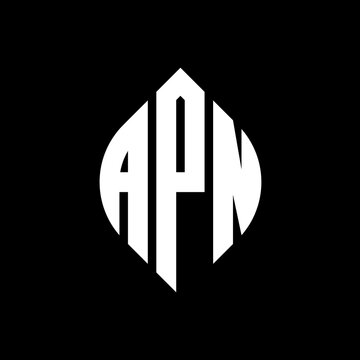 APN circle letter logo design with circle and ellipse shape. APN ellipse letters with typographic style. The three initials form a circle logo. APN Circle Emblem Abstract Monogram Letter Mark Vector.