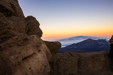 Fototapeta na wymiar Sunset over a volcano