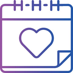 heart day, icon outline gradient