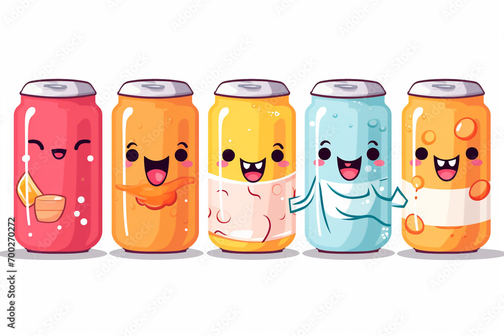 Wall mural Soft Drinks Iced Tea Coffee Milkshakes Pancakes Hash Browns Ice Cream Cones Milkshakes Apple Pie Fish Veggie Ham Cheeseburger Fried Chicken Tenders Chili Dog Fish Sandwich png background Generative Ai