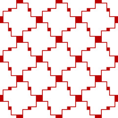 Crosses seamless ornament. Folk illustration. Geometric pattern. Tiles wallpaper. Geometrical background. Ethnic motif. Tribal backdrop. Digital paper, textile print, web design, abstract. Vector art. - obrazy, fototapety, plakaty