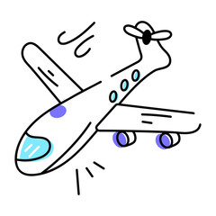 Aircraft Doodle Icon