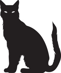 silhouette of a wildcat on white background