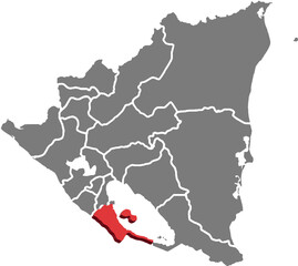 Obraz premium RIVAS DEPARTMENT MAP PROVINCE OF NICARAGUA 3D ISOMETRIC MAP